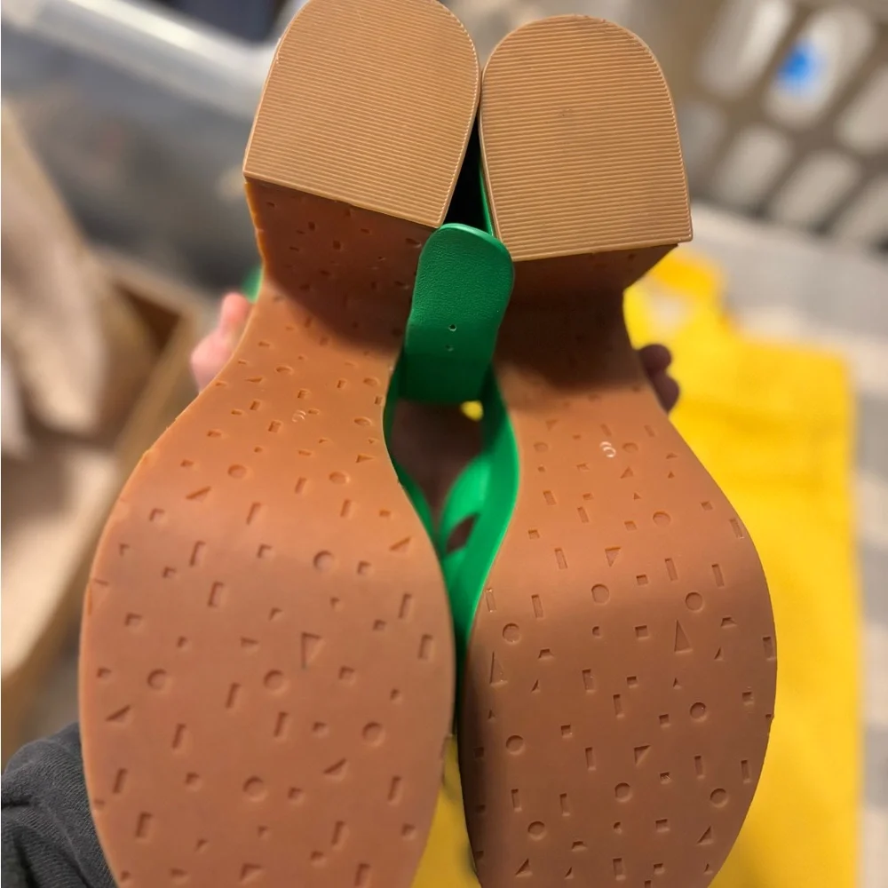 Charlotte Stone Green Judd Platform Sandals Size 9/8.5 - Picture 4 of 4